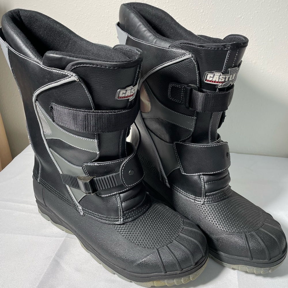 Castle X Black Snowmobile Boots Mens Size 15 Thermolite Insulated Very Nice!